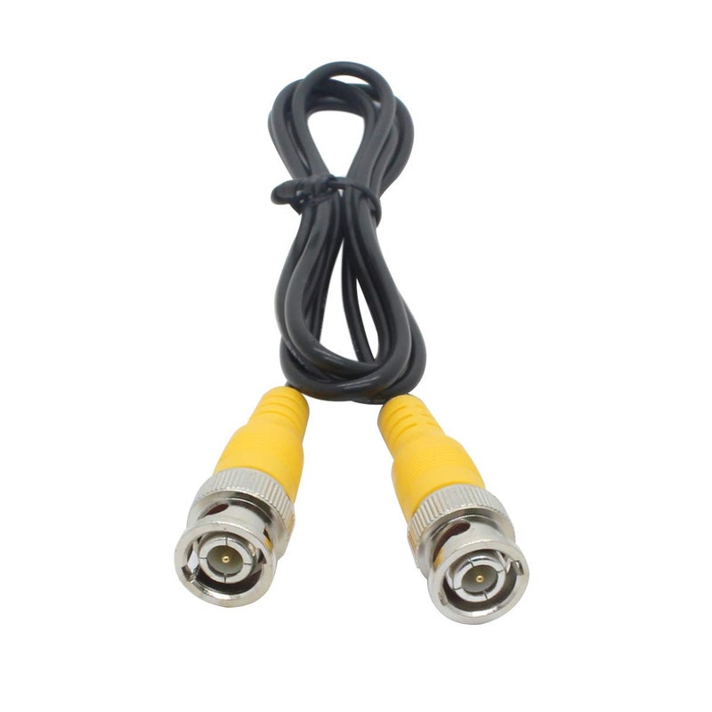 ANVISION 6-Pack Black 1m 3.3ft BNC Male to BNC Male Jumper Cable with Yellow Connector for CCTV DVR to TV System - Image 3